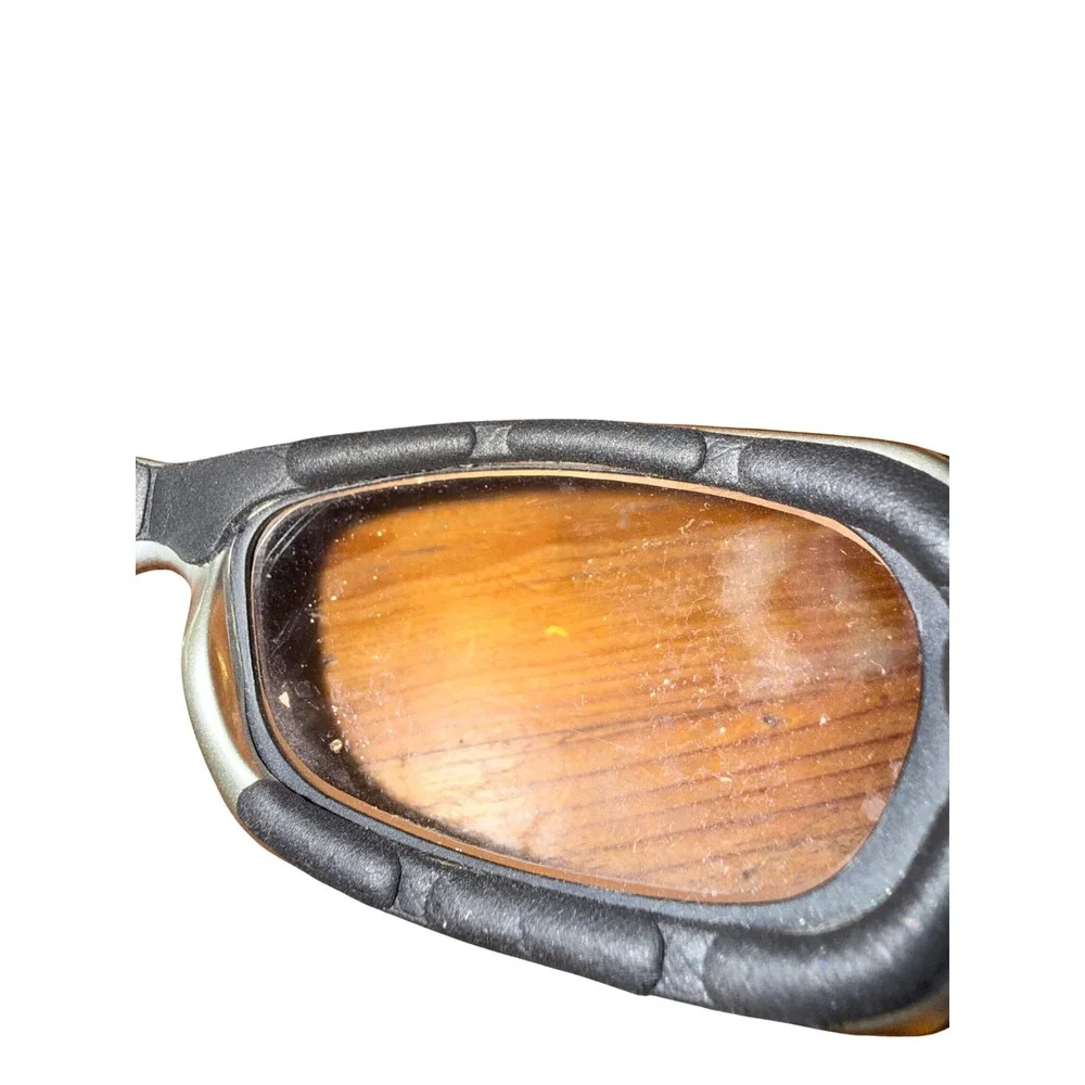 Vintage Harley Davidson Clear Lens Glasses Smoke Black Wrap Biker Moto Y2K